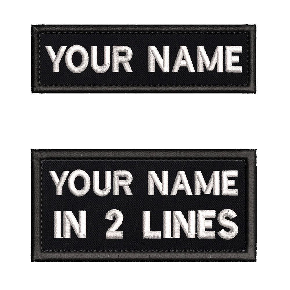 Rectangular Personalized Name Patch Stripes Badge tags Different Sizes Iron On Or Hook Loop Embroidered Military Name Patches