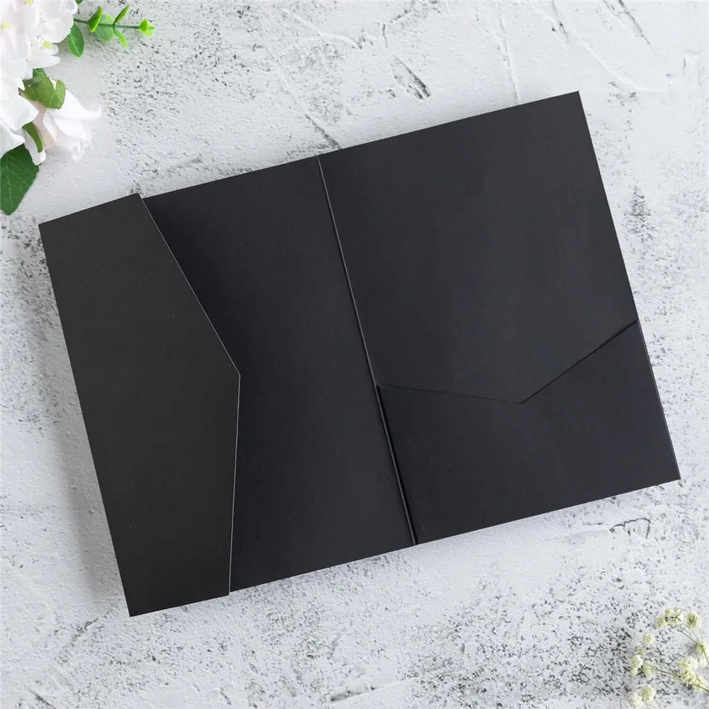 5pcs 18x13cm Pink Envelopes for Wedding Invitation Birthday Anniversary Thick Tri-Fold Envelope Greeting Card Pocket Envelope