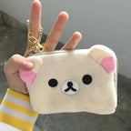 2025 New Kawaii Rilakkuma Peripheral Transparent Wallet Anime Themed Card Case And Key Case Storage Organizer Girl Birthday Gift