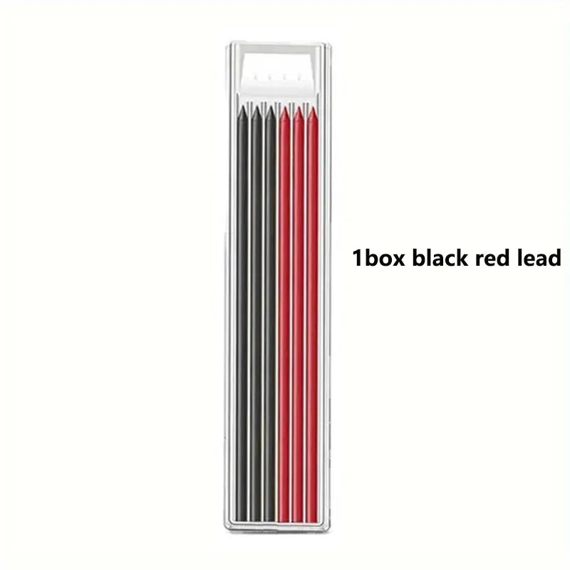 5 Colors 2.8mm Solid Woodworking Mechanical Pencil with Pen Cover 2B Black Yellow Red Lead Long Headed Carpenter Marking Pencil