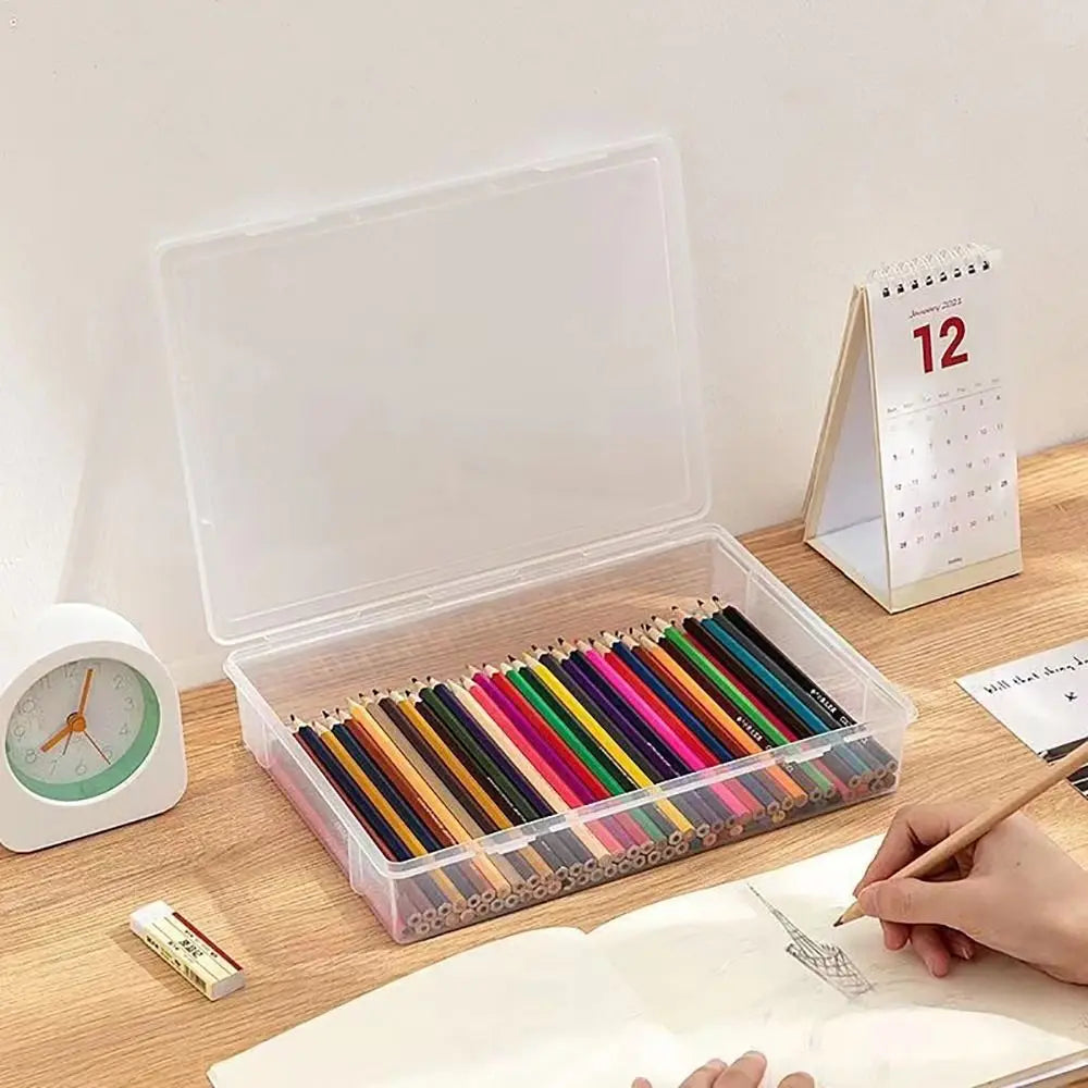 Portable A4 A5 File Organizer Multifunctional Transparent Document Storage Container Dustproof File Box Home Office Supplies