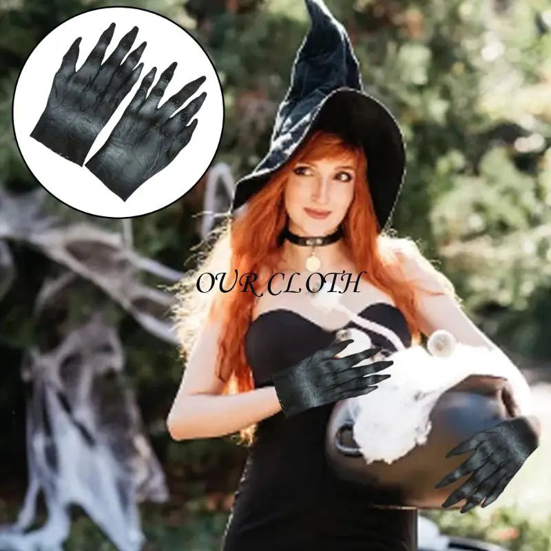 Horrific Demons Gloves Latex Werewolfs Gloves Zombied Hand Gloves Halloween Cosplay Costume Accessory for Women Men Y1AC