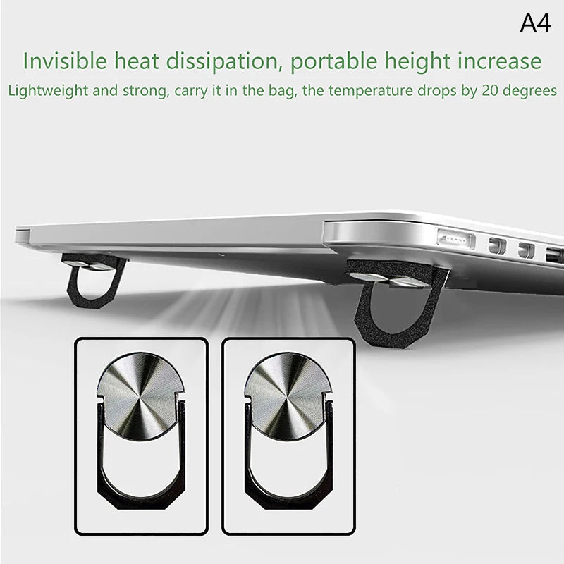 2pcs Universal Mini Laptop Stand Foldable Desktop Feet Holder For Ipad MacBook PC Computer Keyboard Cooling Pad Invisible Stands