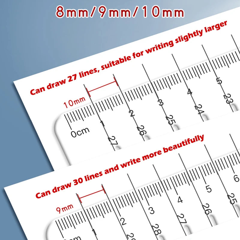 Transparent Calligraphy Stencil Soft Ruler Template Writing Straight Line Clear Ruler Writing Tool Geometry Template