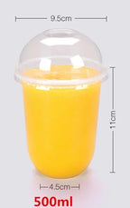 100PCS Plastic Cups With Dome Lids for Iced Cold Drink Coffee Tea Smoothies Sodas Water Party Disposable Tableware dessert cups
