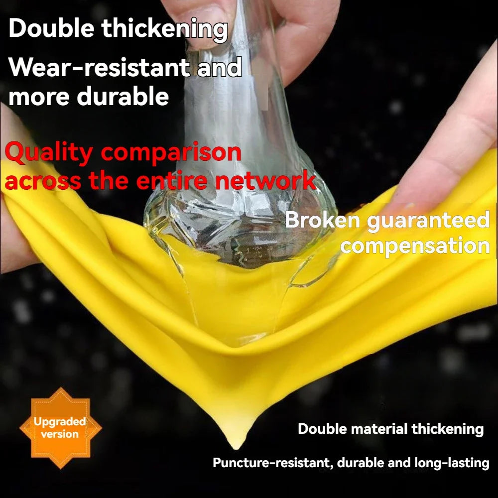 【Top Quality】Latex Glove Rubber Household Kitchen Thickened Acid and Alkali Resistant Latex Gloves Wholesale Dishwashing Laundry