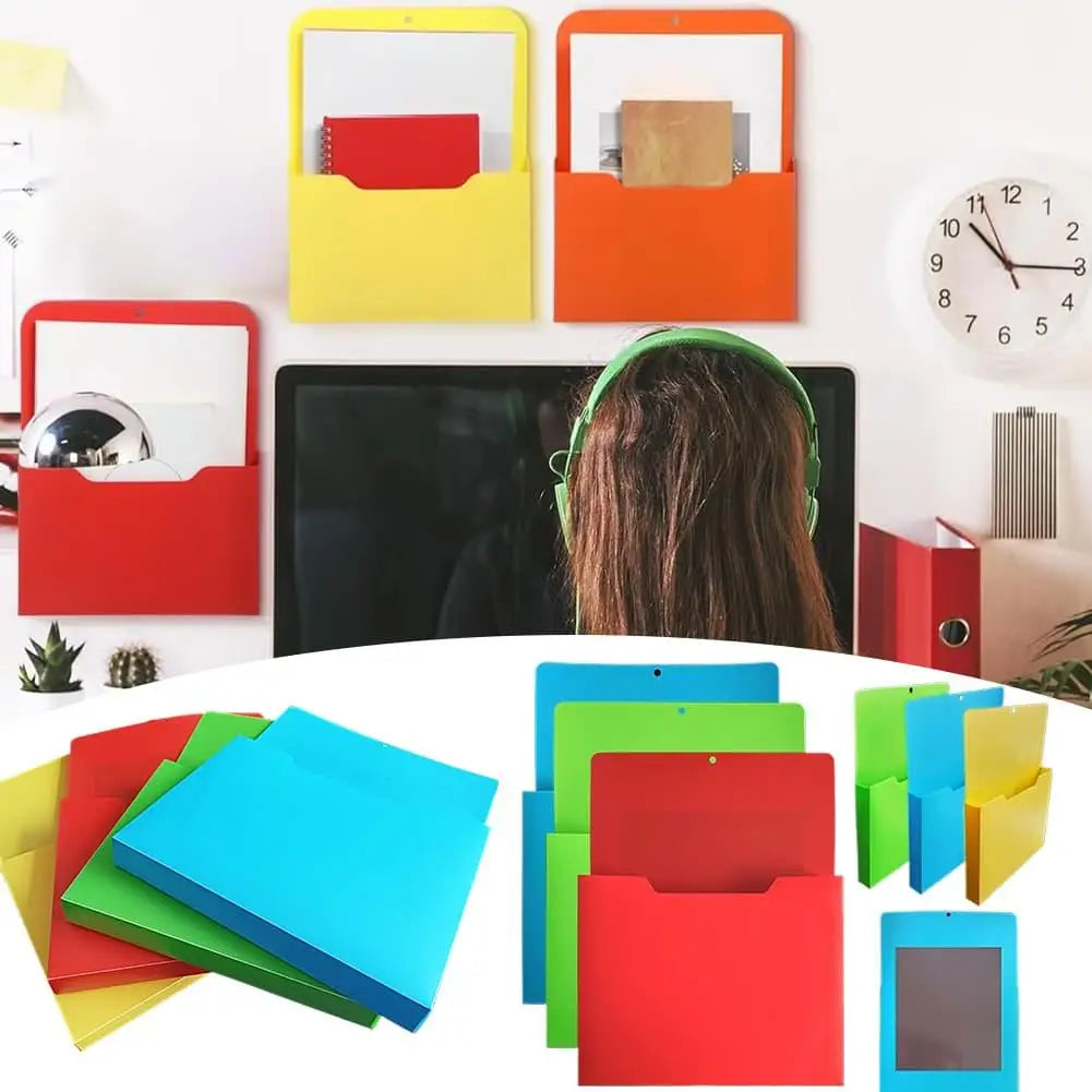 Magnetic Hanging Wall File Organizer, Wall Mounted Mail Paper Document Folder Holder,Magazine Rack for Office Home School