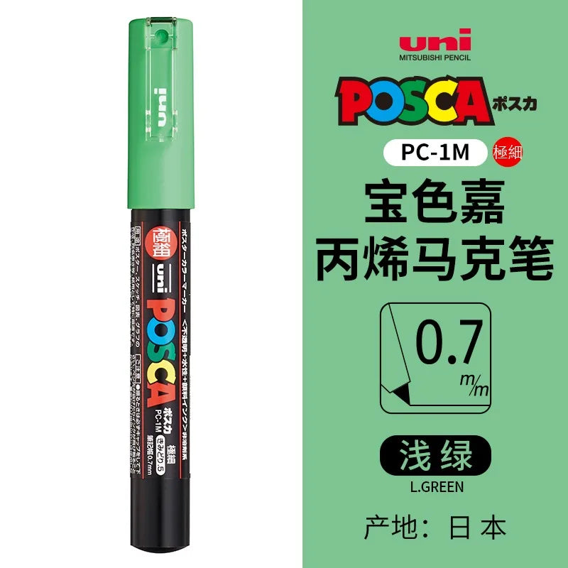 uni POSCA POP Water-Based Marker,Assorted Colors PC-1M/3M/5M 0.7~2.5mm Tips Professional Acrylic Paint Pen for Artists&Designers