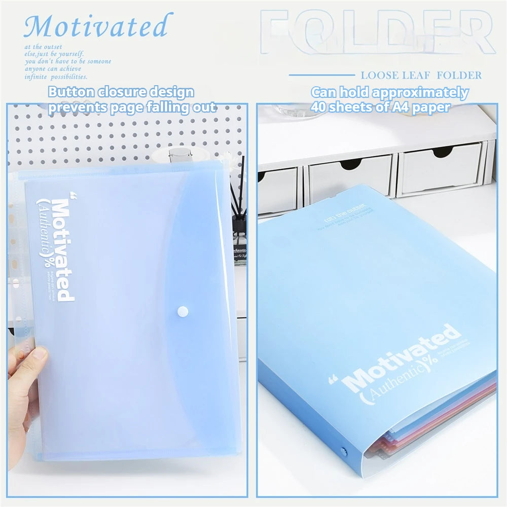 Large Capacity 3-Ring Binder with Pockets for A4 Paper,Holds 220 Sheet Presentation Folder for School Office(12.4x10.43 Inch)
