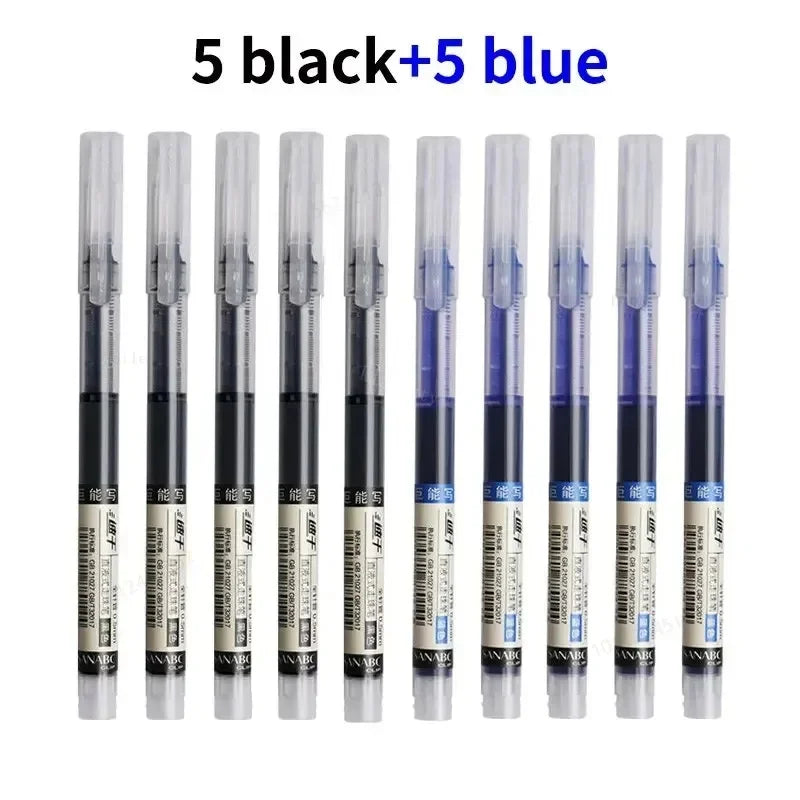 1-20Pcs Needle Type Gel Ink Pens Black/Blue/Red 0.5mm Liquid Ballpoint Pen Students Stationery School Office Writing Tool