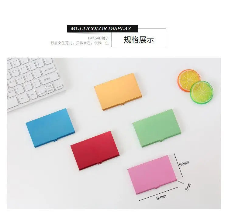 Business Aluminum Alloy Business Card Box, Portable and Portable, Credit Card Box, Colorful Metal Small Business Card Holder