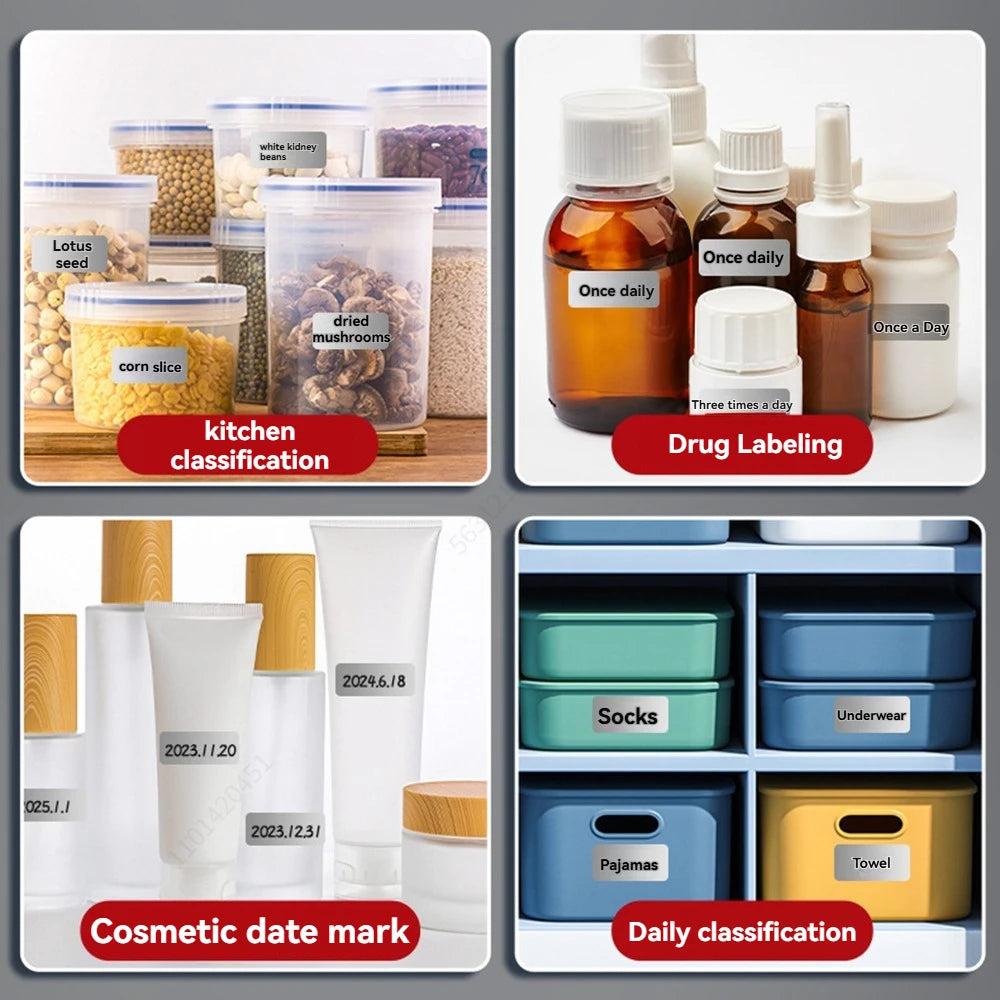 160Pcs-300Pcs-600Pcs Removable Waterproof Label Stickers Ideal for Organizing Office & Home Use Storage Freeze Food Design