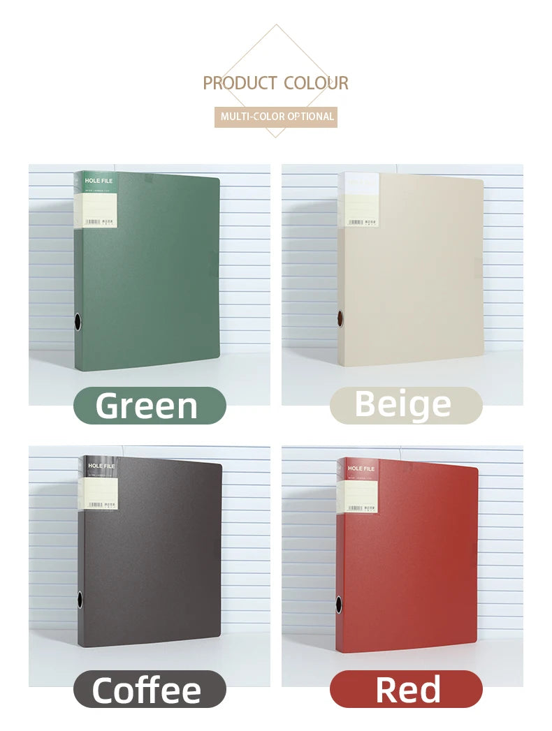 Clear PP A4 File Folder 4-Hole D-Ring Punch Binder Quick-Lock Lever Arch File - Hanging File Folders for Organizing