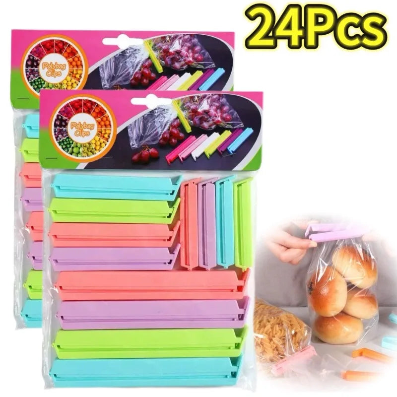 12-60Pcs Portable New Kitchen Storage Food Snack Seal Sealing Bag Clips Sealer Clamp Plastic Tool Kitchen Accessories Wholesale