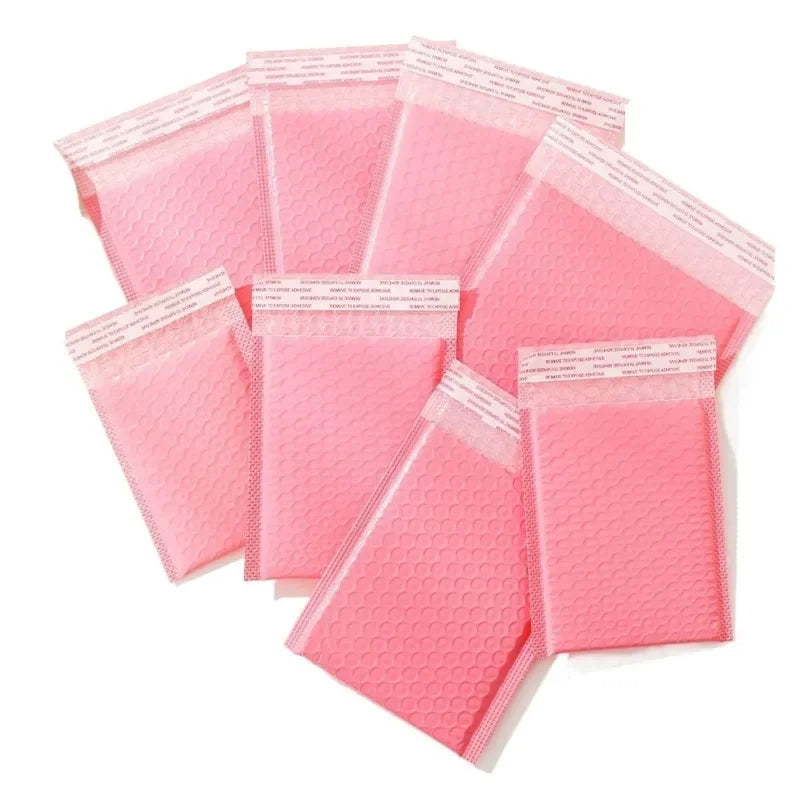 10/50pcs Black Pink Bubble Envelopes Bag Waterproof Foam Adhesive Self Seal Packing Bags Mailers Shipping Storage Organizer Bags