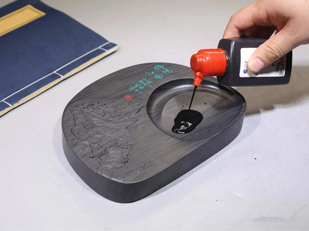 Exquisite Traditional Portable Lightweight Calligraphy Inkstones Huizhou Ink Slabs Perfect for Brush Writing Students Inkstone