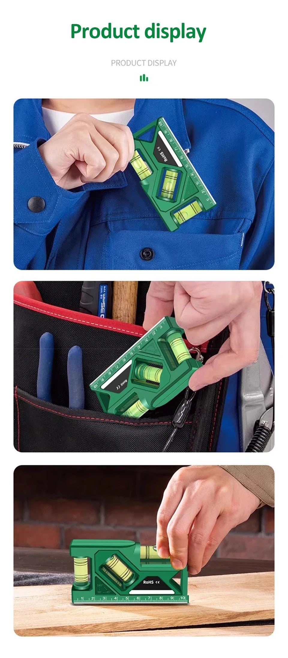 Mini Level Gauge High-precision Horizontal Vertical Measure Metric Ruler Protractor Home Portable Magnetic Pocket Level Gauge