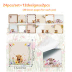 12/24pcs Cute Animals Sticky Notes Set, Refrigerator Memo Pads,Self-Stick Dog Cat Notes Pads for Home Office Gifts Supplies