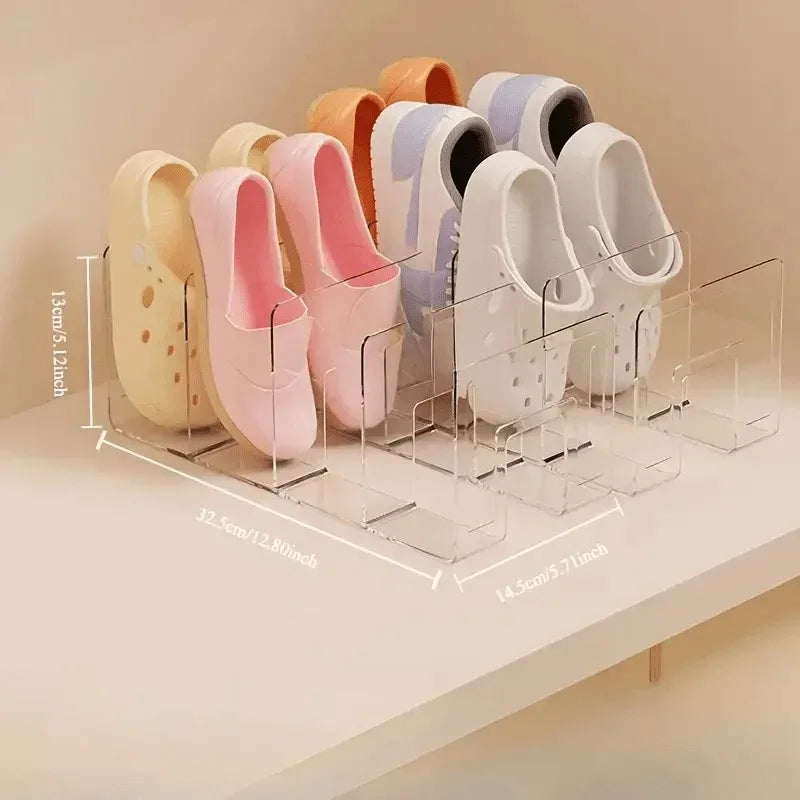 1pc Acrylic Children'S Shoe Organizer, 4-Compartment Transparent Shoe Rack,Baby Shoe Storage Shelf, for Various Room Types