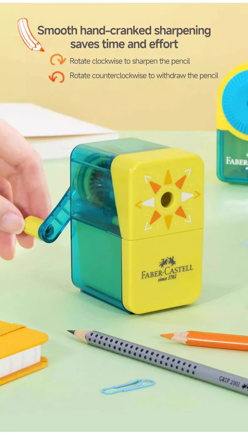 Faber-Castell Pencil Sharpener Automatically Enters Lead Hand-cranked Multi-gear Desktop Rotary Student School Stationery