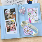 A6 Blue Three-Fold Loose-leaf Notebook PU Binder Photocards Collect Book Diary Agenda Planner Cover Stationery