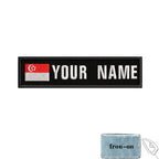 1PC 10cmX2.5cm Custom Name Flag Patch Stripes Badge Iron On Or Hook Loop Armband Germany Luxembourg Armenia Serbia Singapore