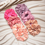 12/8pcs Premium Satin Large Intestine Hair Bands for Women Hundreds of Fabric Rubber Bands Hair Accessories