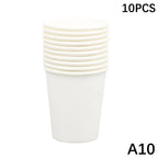 10PCS 9oz 250ml Solid Thick Paper Cup Disposable Cup Wedding Birthday Party Holiday Disposable Tableware