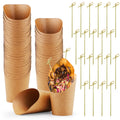 50Pcs French Fries Holder Disposable Kraft Paper French Fry Cup Charcuterie Cup Snack Dessert Potato Chips Box Party Supplies