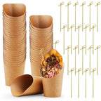 50Pcs French Fries Holder Disposable Kraft Paper French Fry Cup Charcuterie Cup Snack Dessert Potato Chips Box Party Supplies