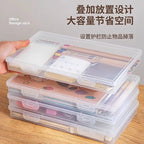 Plastic Document Organizer Organized Clear Square Shape Storage Box Organizing Box With Buckles Certificate File Storage Case
