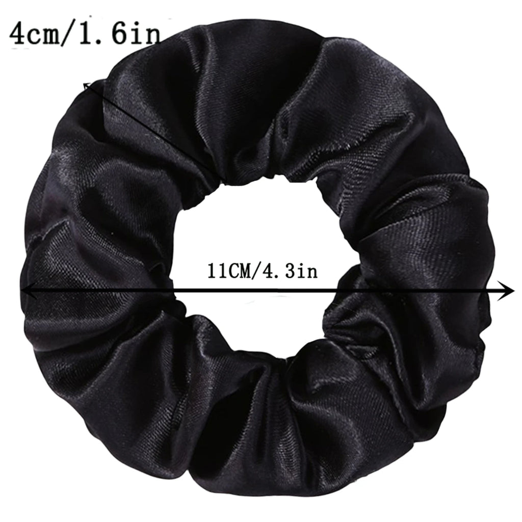 12/8pcs Premium Satin Large Intestine Hair Bands for Women Hundreds of Fabric Rubber Bands Hair Accessories