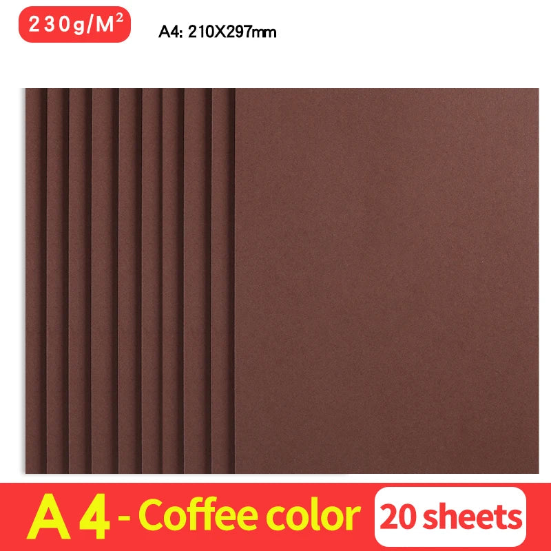 20Sheets 230G A4 Color Cardstock Paper Business Card Cardboard DIY Gifts Card Scrapbook Materials Drawing Card Art Supplies