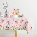 Spring Flowers Fairy Disposable Plastic Tablecloth Happy Birthday Party Decor Kids Wedding Birthday Party Supplies Baby Shower