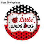 Insect Ladybug Party Disposable Tableware Sets Kids Birthday Plates Cups Napkins For Baby Shower Party Dinnerware Decoration