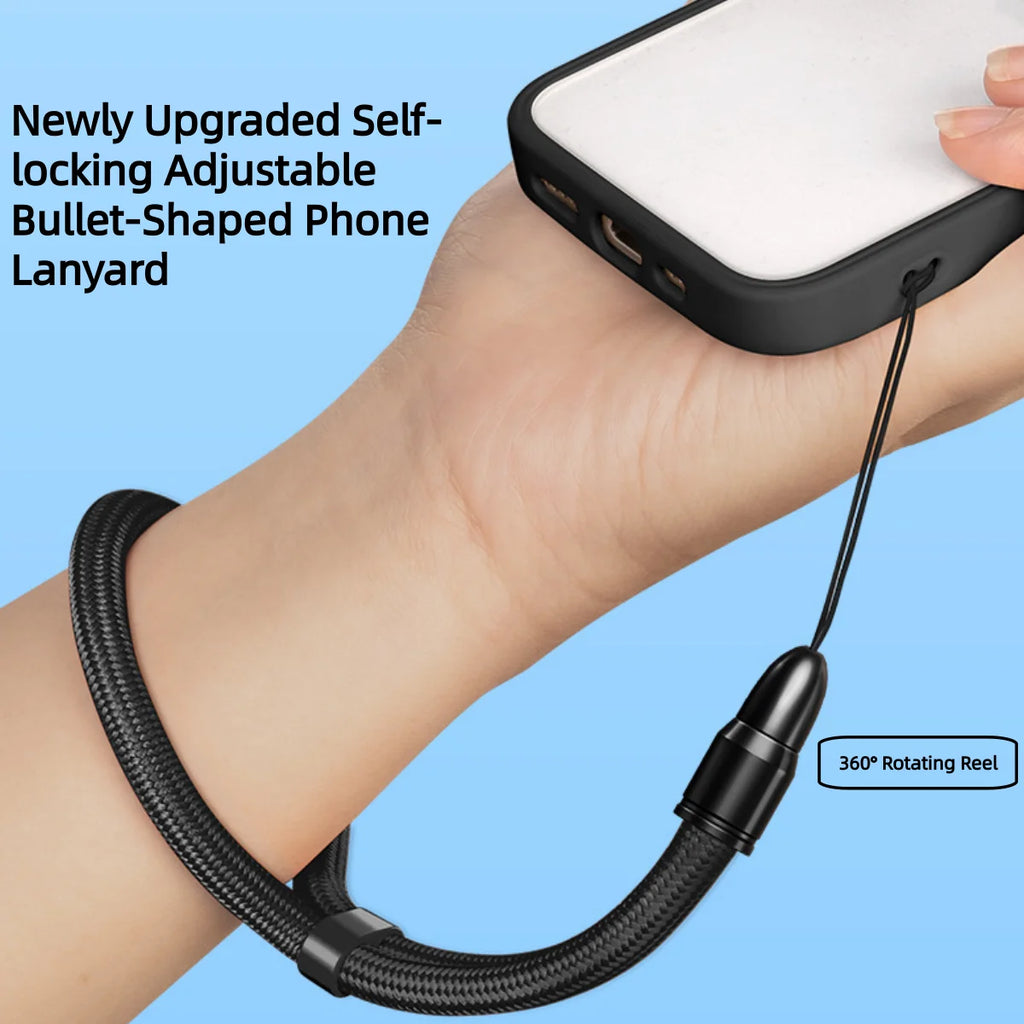 Multifunctional Mobile Phone Strap Bullet Shaped Phone Case Short Rope Adjustable Length Lanyard for Earphones and U-disk