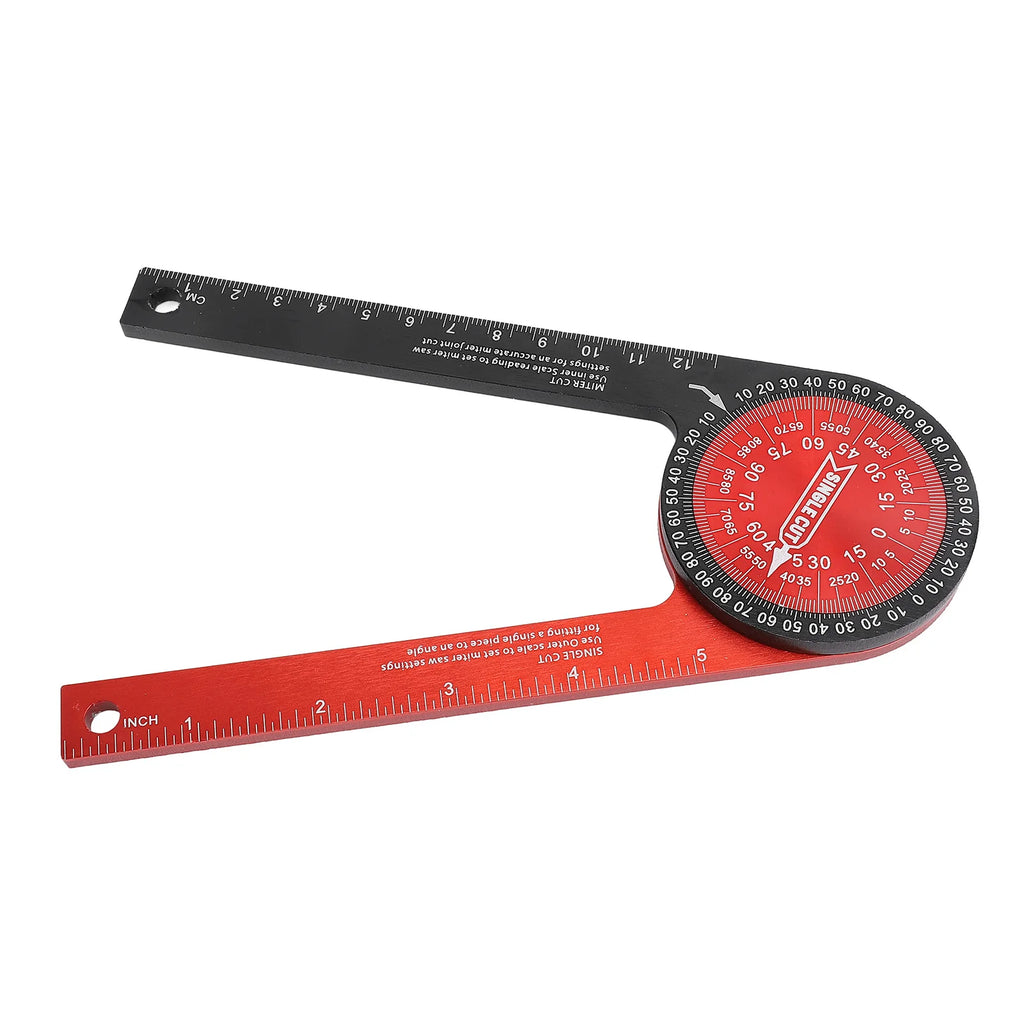 Miter Saw Protractor 360 Degree Aluminum Alloy Cutting Positioner Miter Saw Angle Ruler Gauge Finder Angle Ruler Saw Protractor