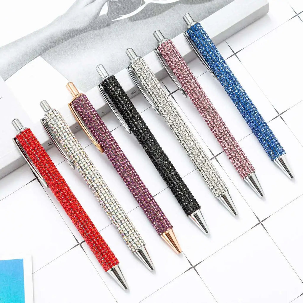 1 Piece Lytwtw's Ballpoint Pen Luxury Rhinestone Cute Wedding Rose Gold Metal Stationery School Office Supply High Quality Pens