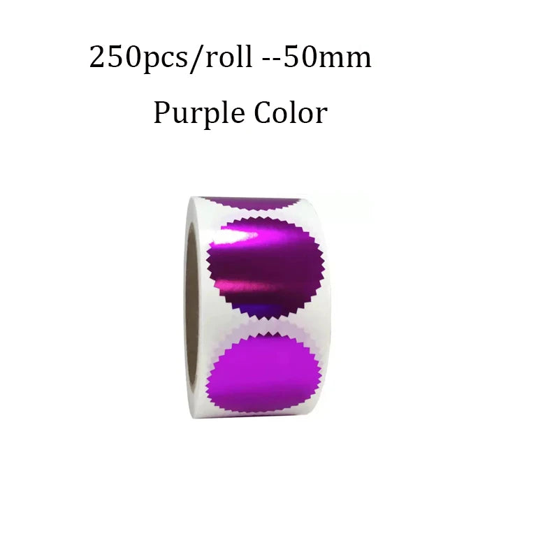 250pcs/Roll color Embosser Sticker Embossing Stamp,Customize Blank Embosser Seal labels Business Sticker Reward Party Favors