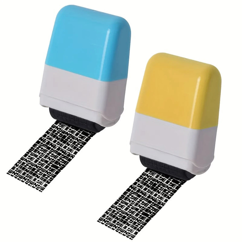 Retro Portable Confidential Stamp, Used for Privacy Personal Information Shielder Anti-Leak Stamp, School Supplies