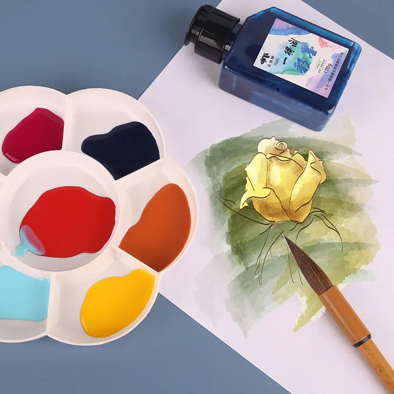 YIDEGE 100g Colored Liquid Sumi Ink for Professioanl Traditional Calligraphy Brush Painting Writing Traditional Artworks Manga