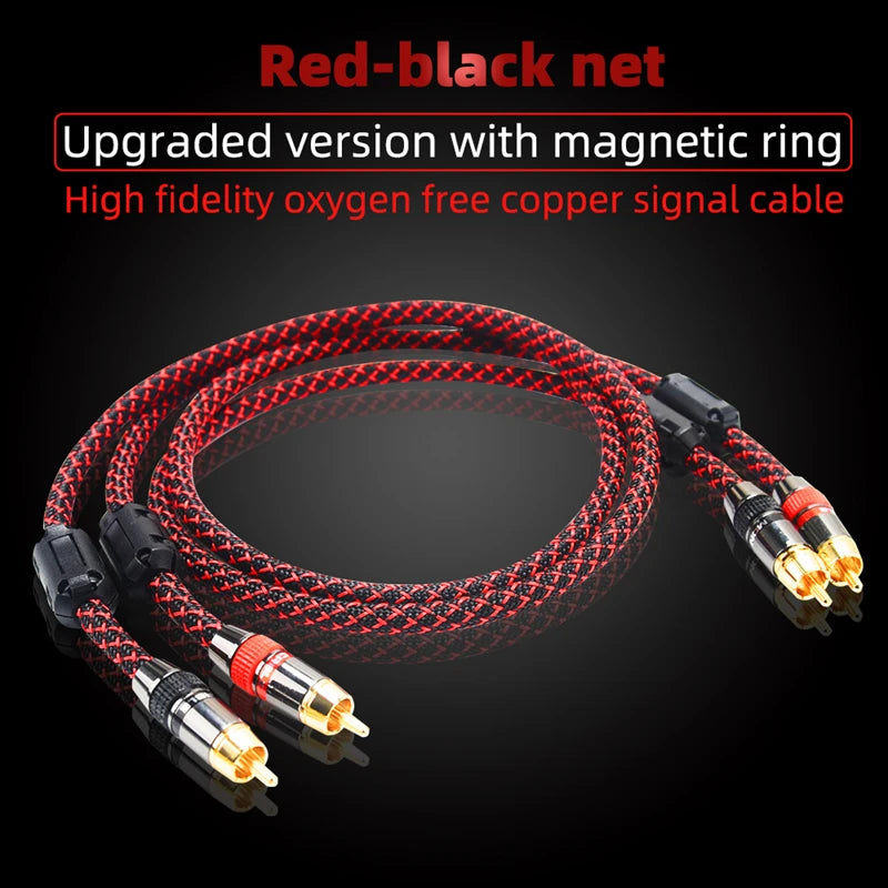 Hi-Fi Fine RCA Cable High Quality 4N OFC HIFI 2RCA-2RCA Male to Male Audio Cable Main Core Independent Shielding One Pair