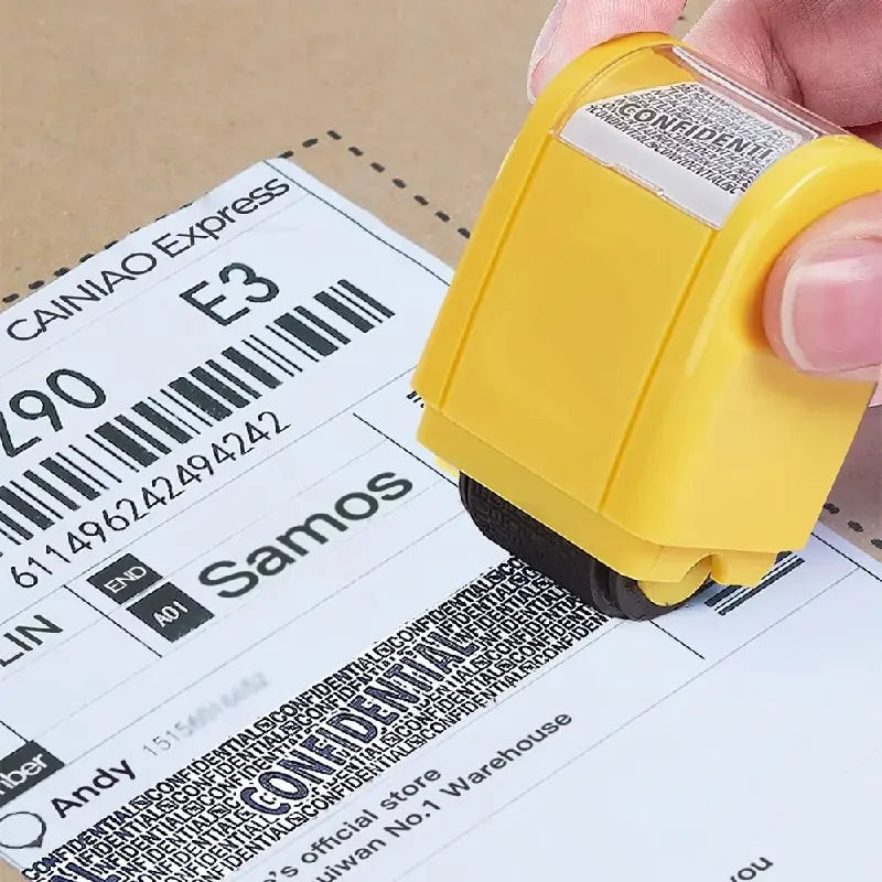 Leakproof Identity Theft Protection Roller Stamp Portable Ink Refill Identity Stamp Roller Roller Stamp Garbled Chapter