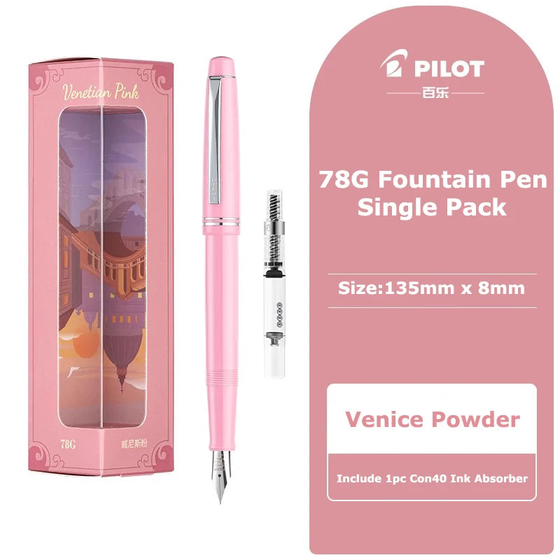 PILOT 1pcs Japan Fountain Pen FP-78G High-end Writing Stationery EF/F/M Iridium Pen Tip Luxury Gift Box Student Smooth Writing