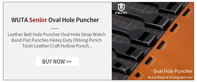 WUTA 1pc Basic Series Leather Oblong Belt Hole Puncher Oval Hole Strap Watch Band Heavy Duty Flat Hollow Punch DIY Craft Tools