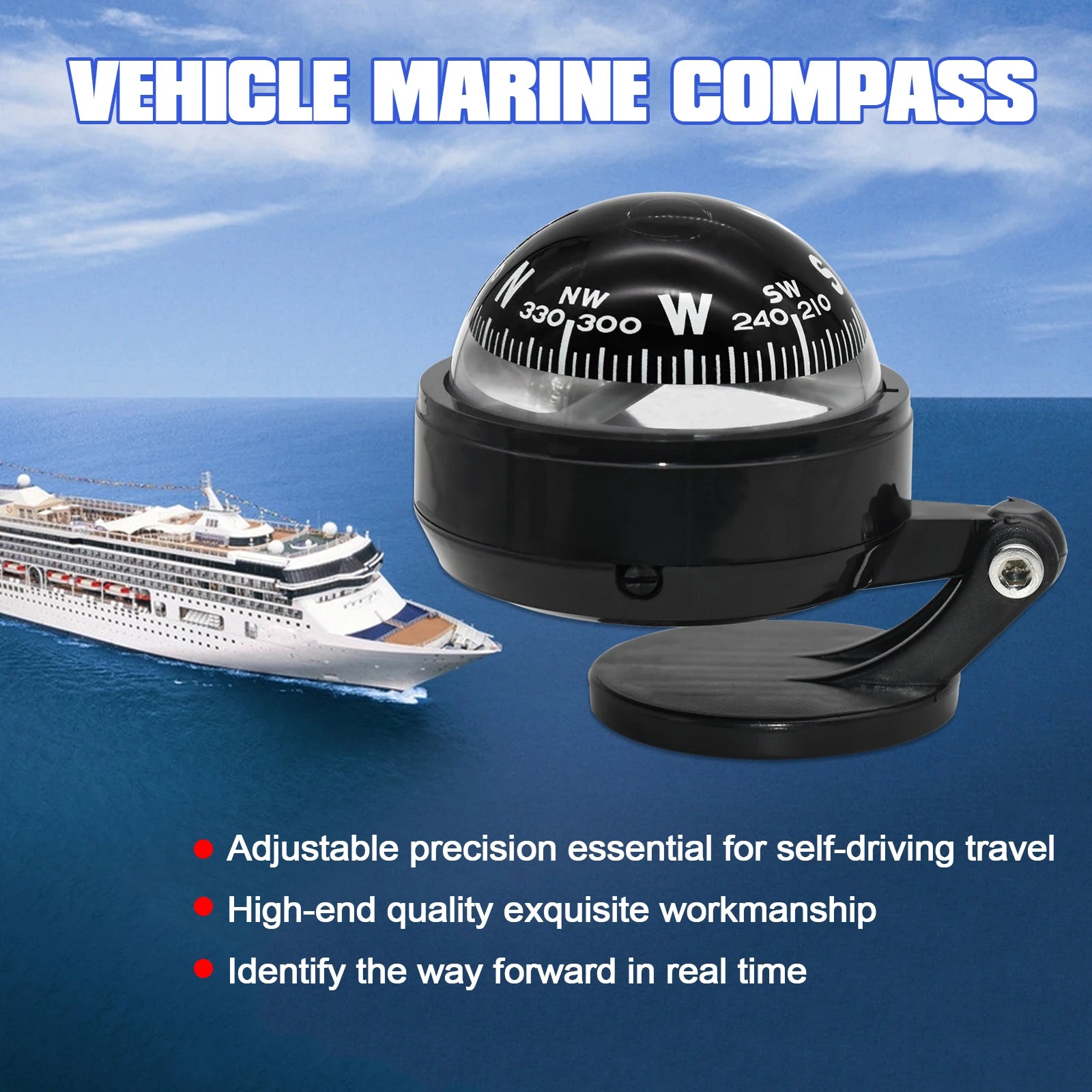 Various Compass Portable Compact Navigation Compass Device Universal Outdoor High Precision Compass For Car Boat Moto Bicycle