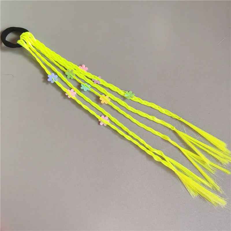 New Girls Colorful Wigs Ponytail Headbands Rubber Bands Beauty Hair Bands Headwear Kids Hair Accessories Head Band Hair Ornament