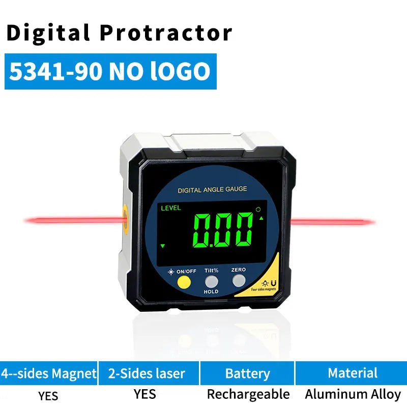 SHAHE Rechargable Digital Protractor Inclinometer Digital Angle Finder Level Box Angle Measuring Tools