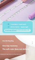 Deli 2-Meter Soft Tape Measure Flexible Telescopic Self-Locking Ruler Customized Centimeter Inch Portable for Human Sewing