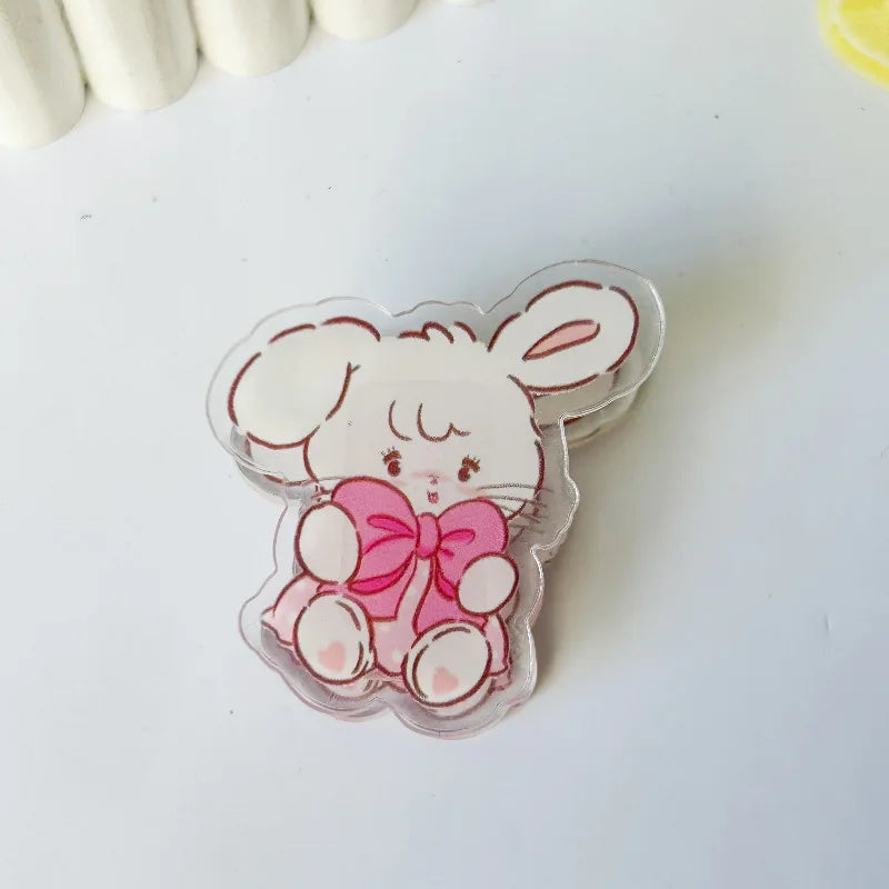 6 pieces Cute Cartoon Kitten Clip Acrylic Transparent Memo Paper Clip Journal Scrapbook Decorative Supplies School Stationery